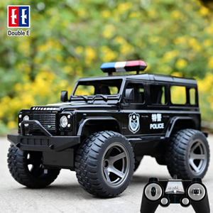  ماشین کنترلی شارژی جیپ پلیس مشکی Remote Control LAND ROVER DEFENDER POLICE JEEP 2.4G -اسباب بازی